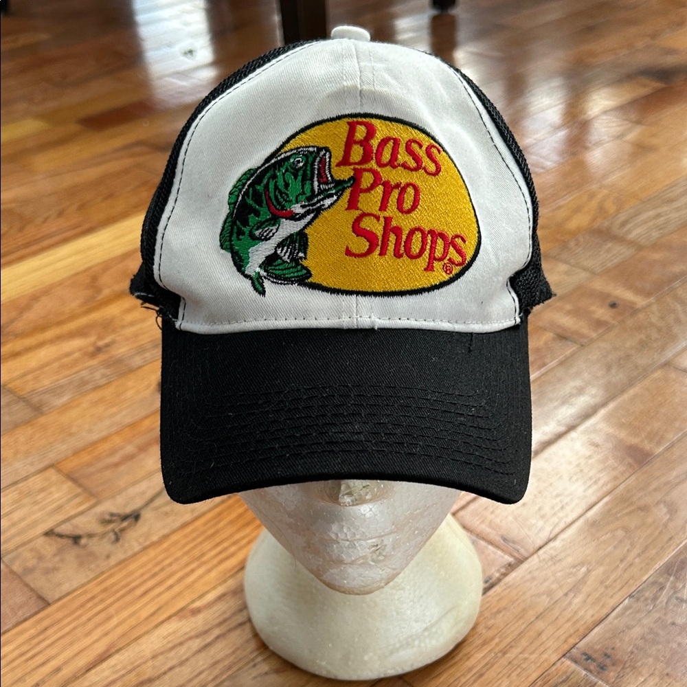 Bass Pro Shops Black and White Fishing Cap